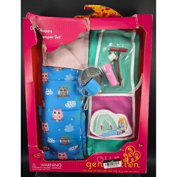 Our Generation Happy Camper Set Camping Tent Gear 18" Doll Accessory - Picture 1 of 9